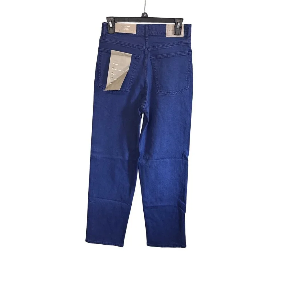 Everlane Way-High Jeans~Size 27 Tall~Blue Straight Leg High Rise Denim NWT L1 43